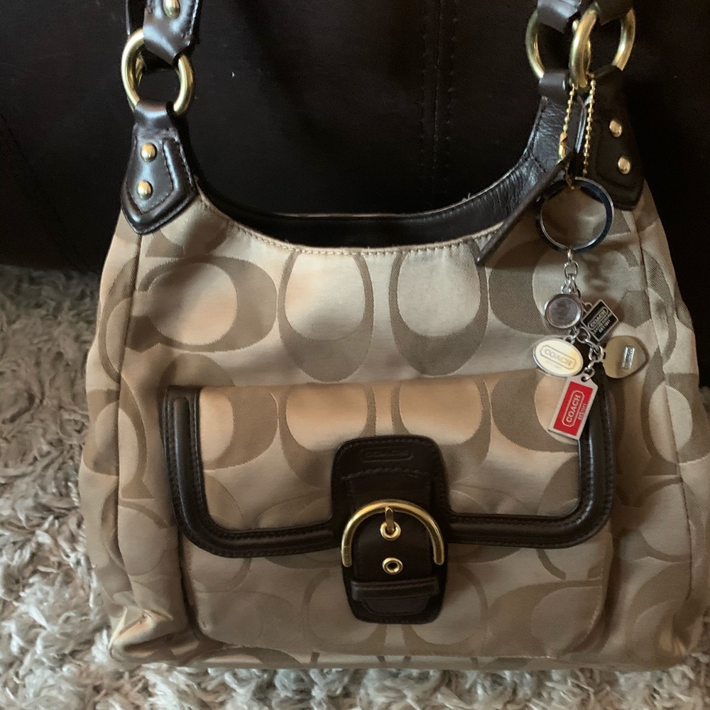 Tan authentic Coach purse